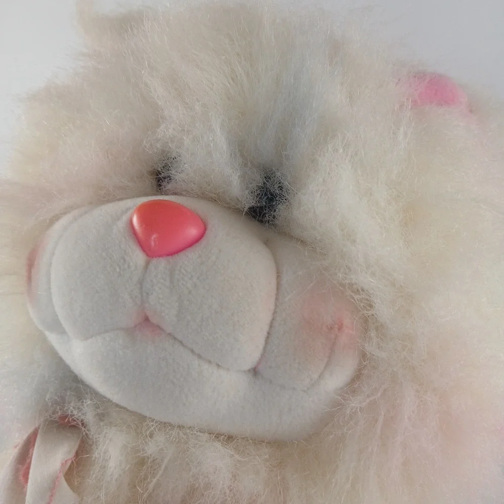 Vtg 1986 Mattel Barbie Rockers Plush White Purple Sparkle Cat Kitten Stuffed Toy
